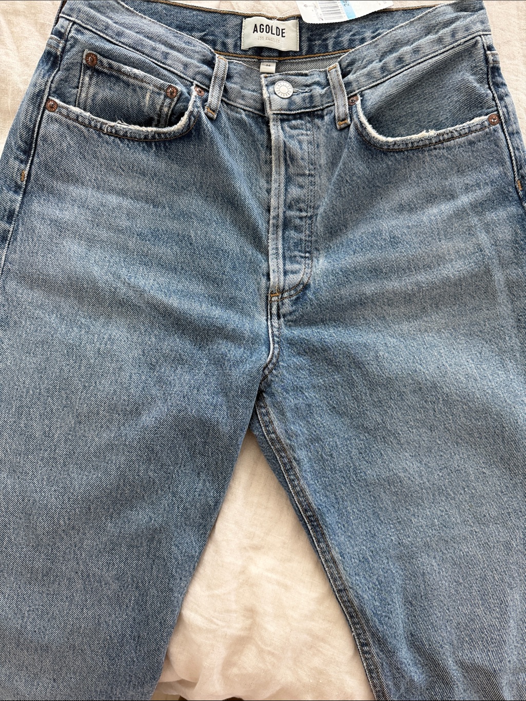 Agolde - Fran High Rise Wide Leg Low Slung Cuffed Jeans In Invention